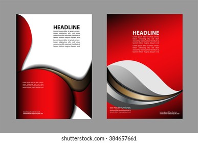 Abstract red background with wave - brochure design or flyer
