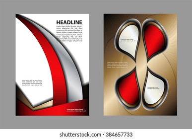 Abstract red background with wave - brochure design or flyer
