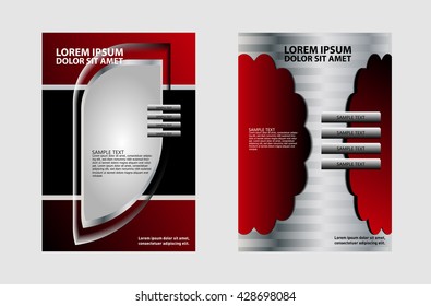 Abstract red background with wave - brochure design or flyer
