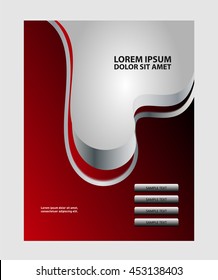 Abstract red background with wave - brochure design or flyer
