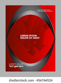 Abstract red background with wave - brochure design or flyer
