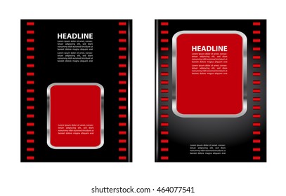Abstract red background with wave - brochure design or flyer
