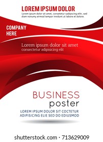 Abstract red background with wave - brochure design or flyer