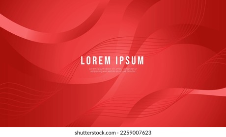 Abstract red background with wavy lines
