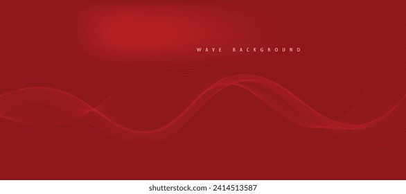 Abstract red background with red wavy lines