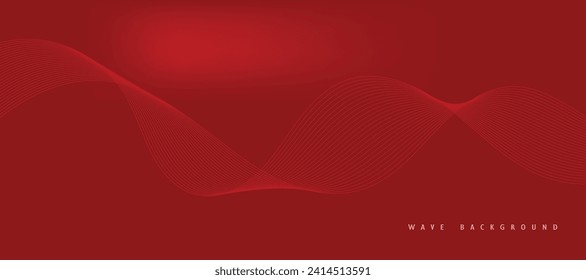 Abstract red background with red wavy lines