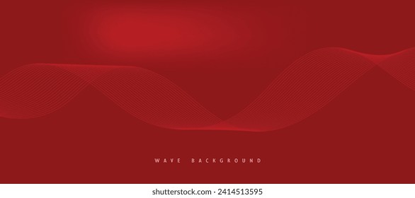 Abstract red background with red wavy lines