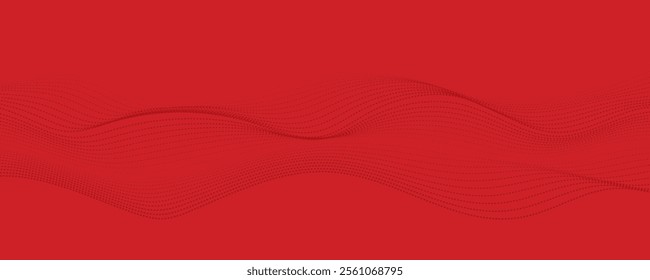 Abstract red background with wavy lines