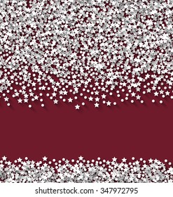 Abstract red background white hoarfrost particles place for text - vector