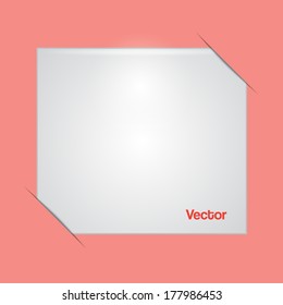 Abstract red background with white plate.Vector