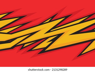 Resumen de fondo rojo con pinzas amarillas y patrón de línea de zigzag y con algo de espacio de copia