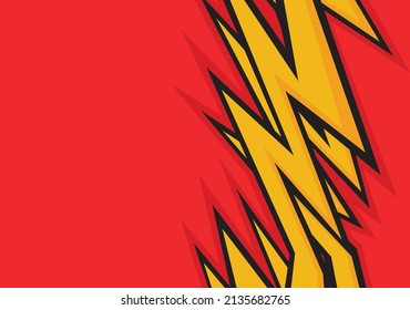 Resumen de fondo rojo con pinzas amarillas y patrón de línea de zigzag y con algo de espacio de copia