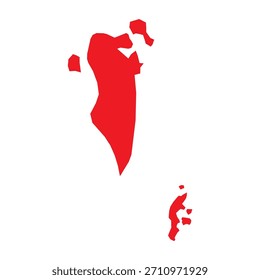 Abstract Red Bahrain Simple Map