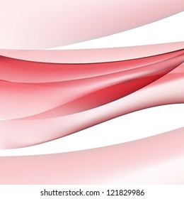 Abstract red bands on white . Vector.