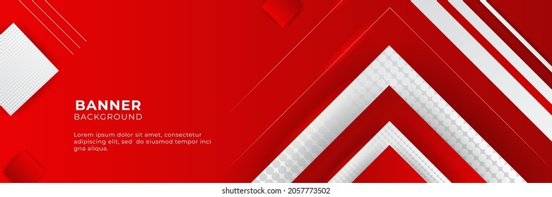 Abstract red banner background design template vector illustration with 3d overlap layer and geometric wave shapes. Polygonal abstract background, texture, advertisement layout and web page