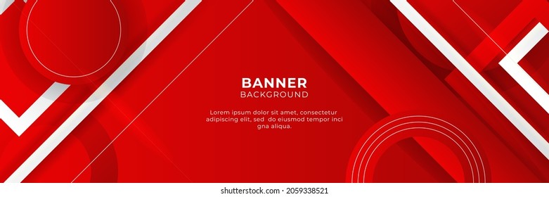 Abstract red banner background design template vector illustration with 3d overlap layer and geometric wave shapes. Polygonal abstract background, texture, advertisement layout and web page