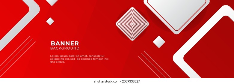 Abstract red banner background design template vector illustration with 3d overlap layer and geometric wave shapes. Polygonal abstract background, texture, advertisement layout and web page