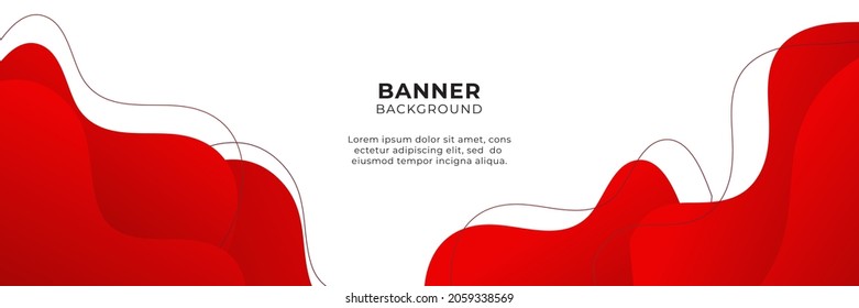 Resumen de la plantilla de diseño de fondo de banner rojo ilustración vectorial con capa superpuesta 3d y formas de onda geométrica. Fondo abstracto poligonal, textura, diseño publicitario y página web
