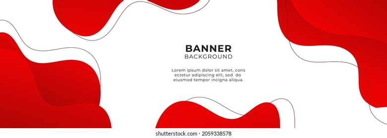 Resumen de la plantilla de diseño de fondo de banner rojo ilustración vectorial con capa superpuesta 3d y formas de onda geométrica. Fondo abstracto poligonal, textura, diseño publicitario y página web