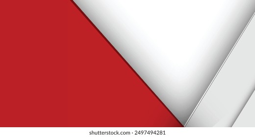 Abstract red banner background design template vector illustration with 3d overlap layer and geometric wave shapes. Polygonal abstract background, texture, advertisement layout and web page