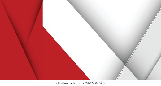Abstrakte rote Banner Hintergrund Design Vorlage Vektorgrafik mit 3D-Überlappungsschicht und geometrische Wellenformen. Polygonaler abstrakter Hintergrund, Textur, Anzeigenlayout und Webseite