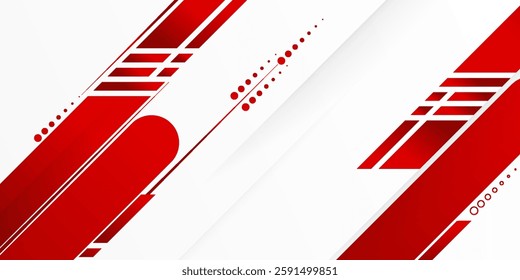 Abstract red banner background design template vector illustration with 3d overlap layer and geometric wave shapes. modern vector illustration eps 10