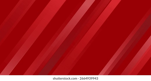 Fondo de Anuncio rojo abstracto con rayas diagonales. Ilustración vectorial