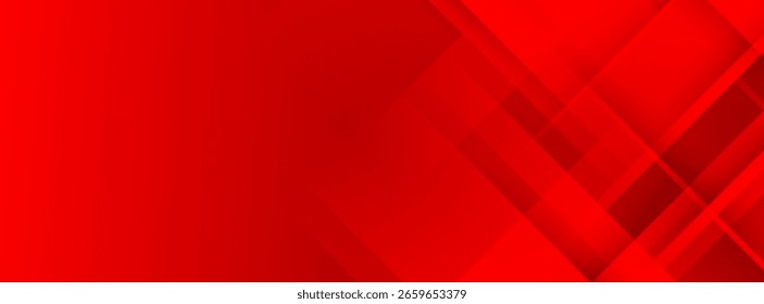 Fondo abstracto de Anuncio rojo con patrones geométricos dinámicos y capas transparentes.