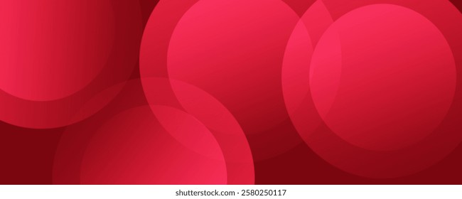 Abstract red banner background. Glowing geometric shapes graphic design.