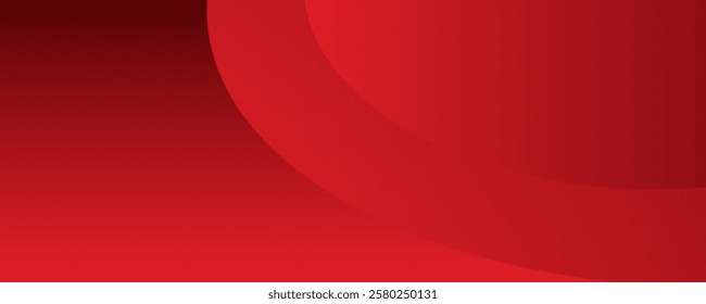 Abstract red banner background. Glowing geometric shapes graphic design.