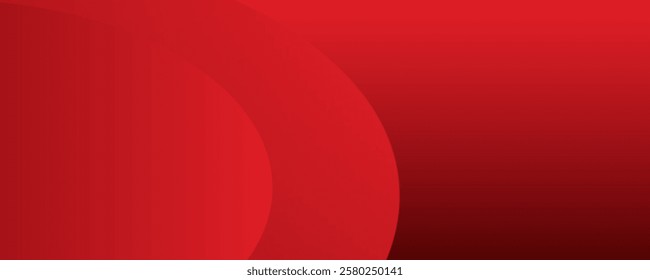 Abstract red banner background. Glowing geometric shapes graphic design.