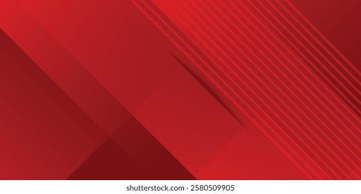 Abstract red banner background. Glowing geometric shapes graphic design. Round elements. Futuristic circle shapes