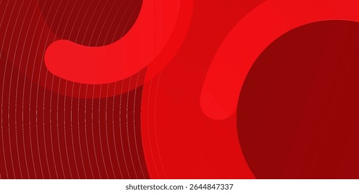 Abstract red banner background. Glowing geometric shapes graphic design. Round elements. Futuristic circle shapes. Suit for presentation, cover, brochure, website, flyer, business, poster, booklet
