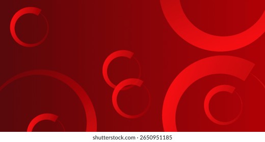 Abstract red banner background. Glowing geometric shapes graphic design. Round elements. Futuristic circle shapes. Suit for presentation, cover, brochure, website, flyer, business, poster, booklet