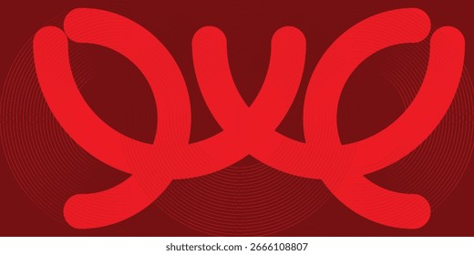 Fundo abstrato com cabeçalho vermelho. Design gráfico com formas geométricas brilhantes. Arredondar elementos. Formas de círculo futurista. Terno para apresentação, capa, brochura, website, folheto, negócio, cartaz, livreto