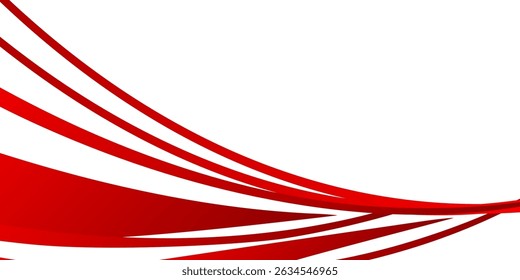 Abstrakter roter Banner-Hintergrund. Hintergrundvorlage für Grafikdesign-Bannermuster. dynamischer Kurvenverlauf