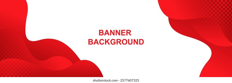 Abstract red banner background with liquid wave shapes. Modern gradient color. Template banner background for sales, business, ads, events, web, pages, and headers