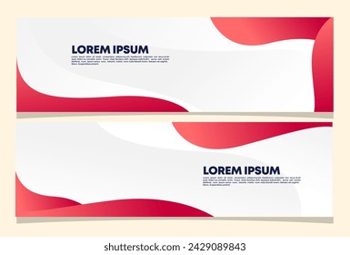 Abstract Red banner design. Fluid Vector shaped background. Modern Graphic Template Banner pattern for social media and web sites