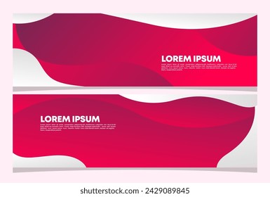 Abstract Red banner design. Fluid Vector shaped background. Modern Graphic Template Banner pattern for social media and web sites