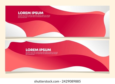 Abstract Red banner design. Fluid Vector shaped background. Modern Graphic Template Banner pattern for social media and web sites