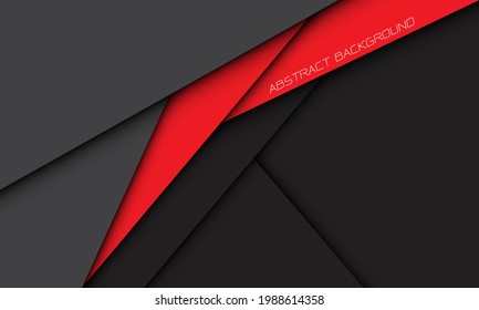 Abstract red banner shadow line geometric overlap on grey with blank space design modern futuristic background vector illustration.