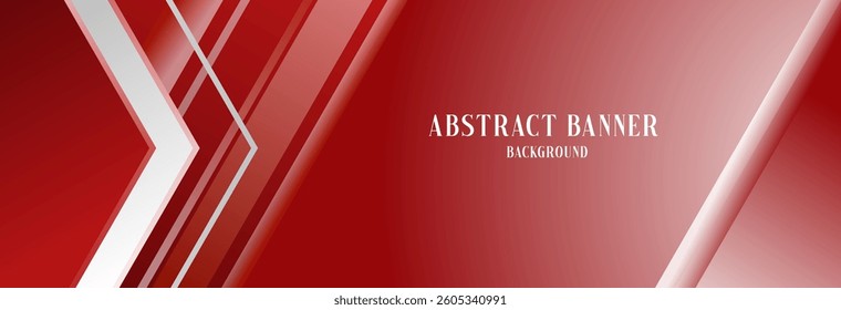 Abstract Red Banner Vector Illustration with Geometric Shapes
