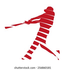 Abstract red baseball player