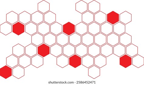 abstract red bee honeycomb vector background.