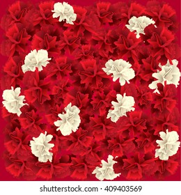 Abstract red and beige floral background. Flower pattern.