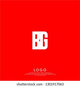 abstract red BG logo letters design concept in shadow shape