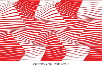 abstract red big to small irregular line wave pattern suitable for background.
