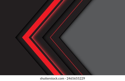 Abstract red black arrow direction geometric grey blank space design modern futuristic background vector illustration.