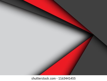 Abstract red black arrow overlap on gray blank space design modern futuristic background vector illustration.