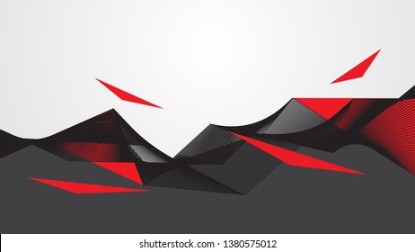 Abstract red black background concept Vector graphic design.